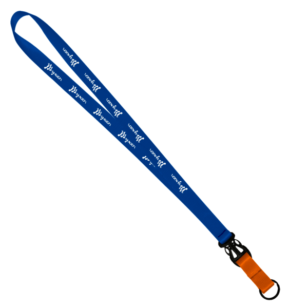 3/4" Multi color (Top and bottom) Nylon Lanyard with Plastic Slide Buckle R 62