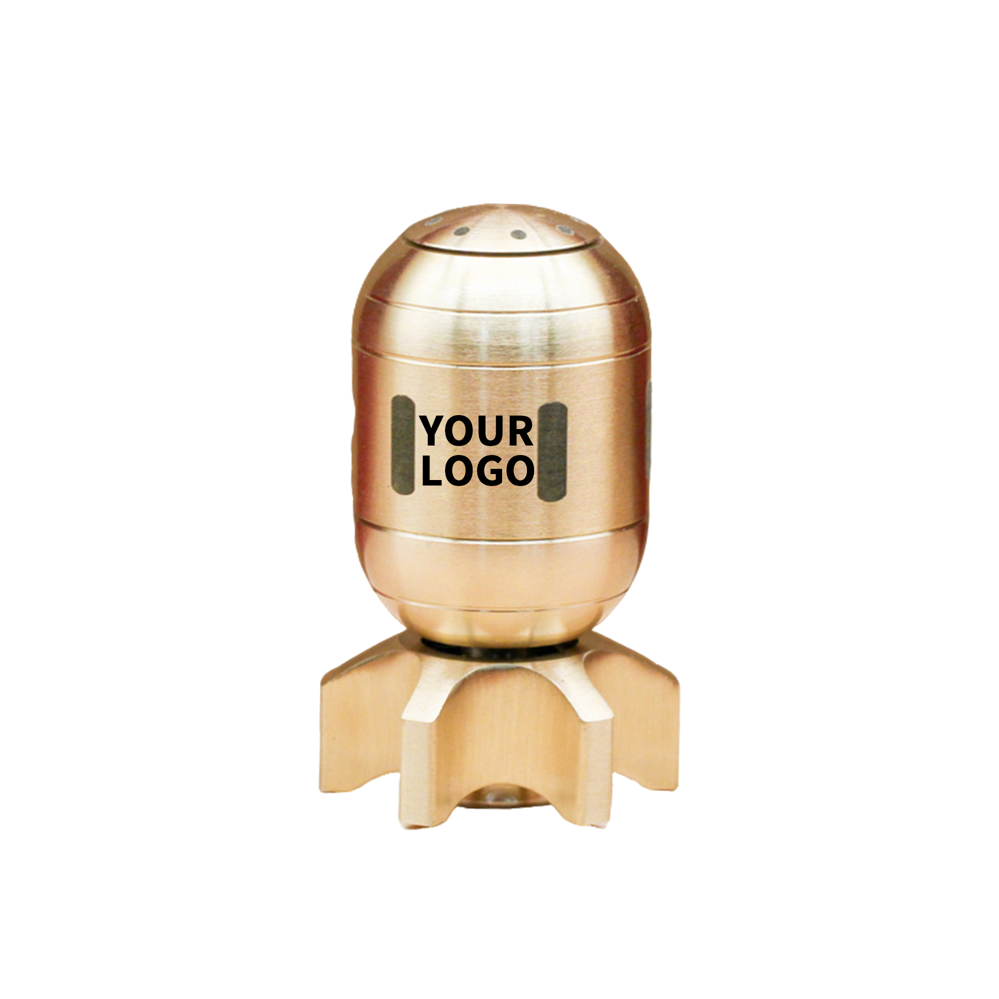 Solid Brass Torpedo Fidget Spinner 1.4" Length X 1.4" Width X 2.3" Height 2