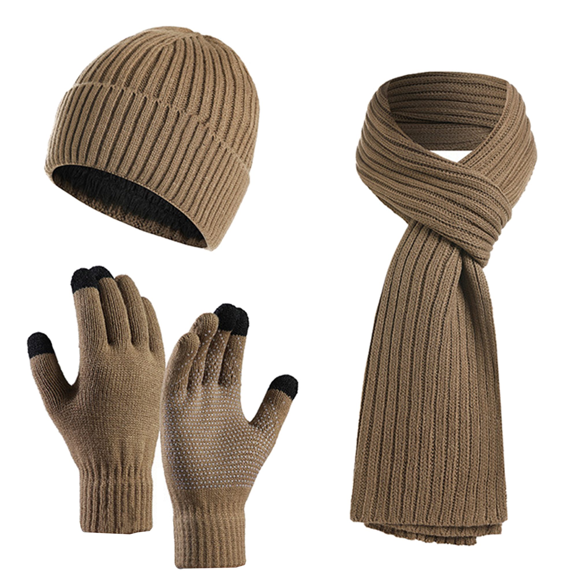 Warm Acrylic Gloves Hat And Scarf Set 2
