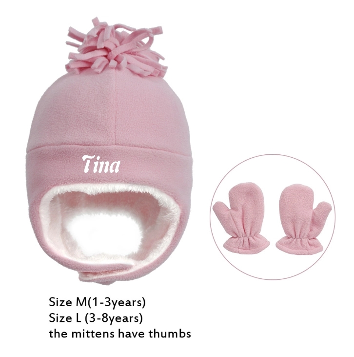 Baby Fleece Cuff Beanie And Gloves Set 6