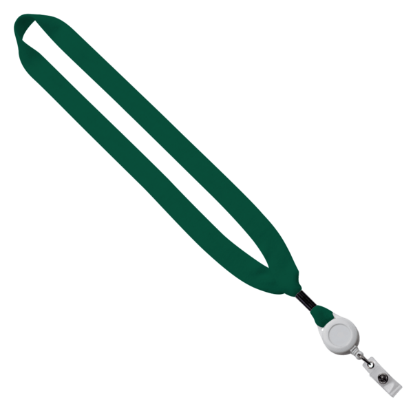 3/4" Cotton Lanyard with Metal Crimp & Retractable Badge Reel 41