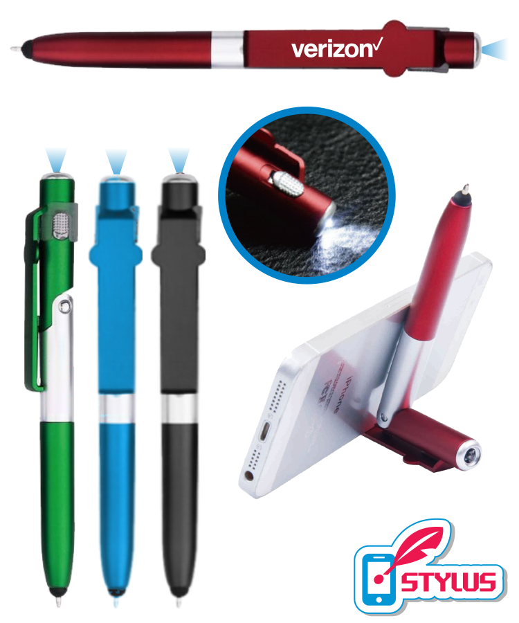 4-in1 Phone Stand LED Flashlight Stylus Pen 1