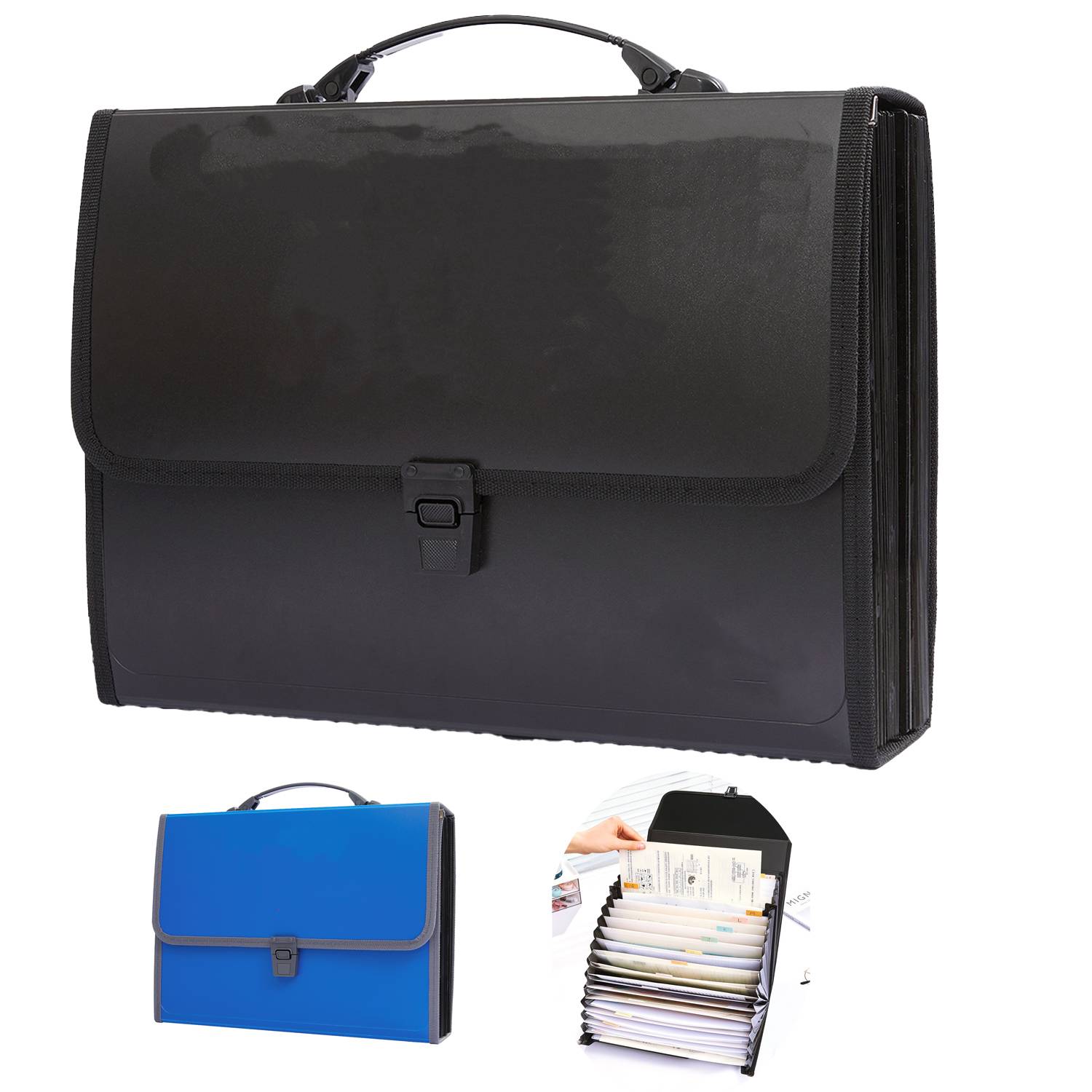 26 Compartment Portable File Folder Storage Bag 3