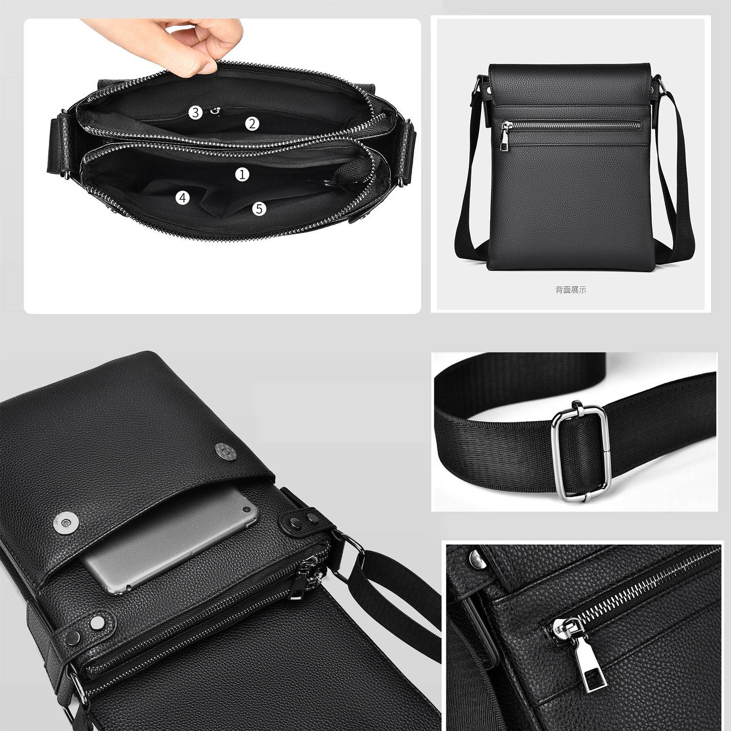 PU Leather Crossbody Bag For Man 6