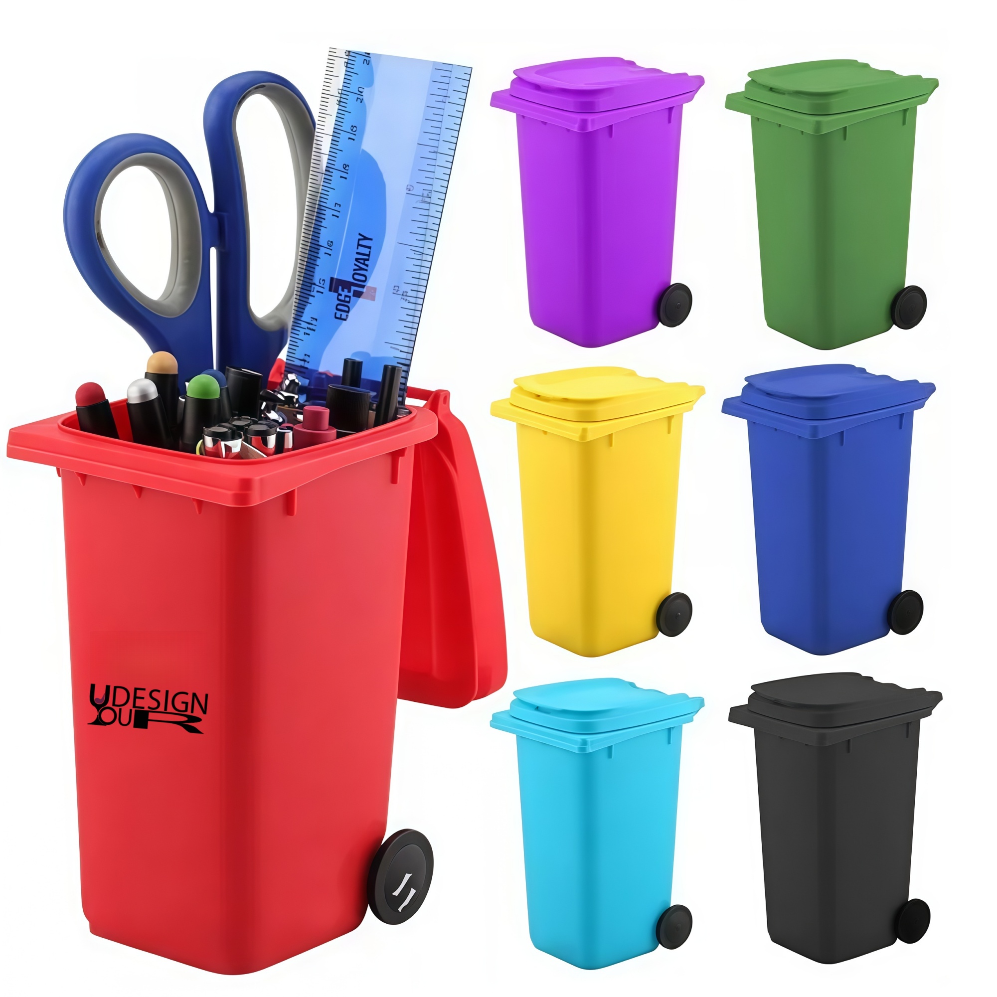 Mini Plastic Trash Garbage Can Bin Pen Holder Desk Organizer 3