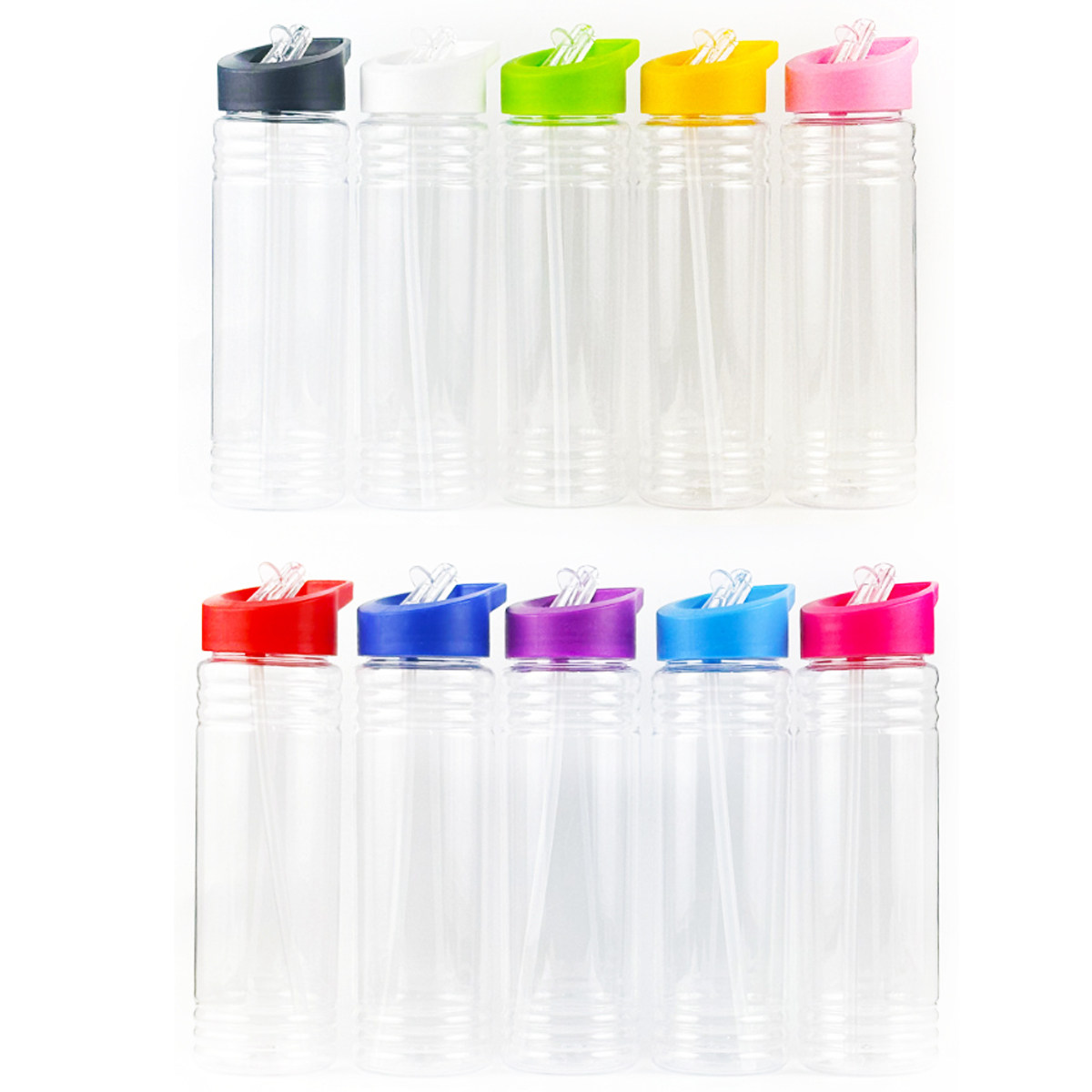 23Oz. Clear Sports Water Bottle with Flip Straw Lid 5