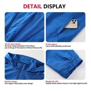 Full Zip Up Hoodies Mens Soccer Sportswear Quick Drying Jacket 3