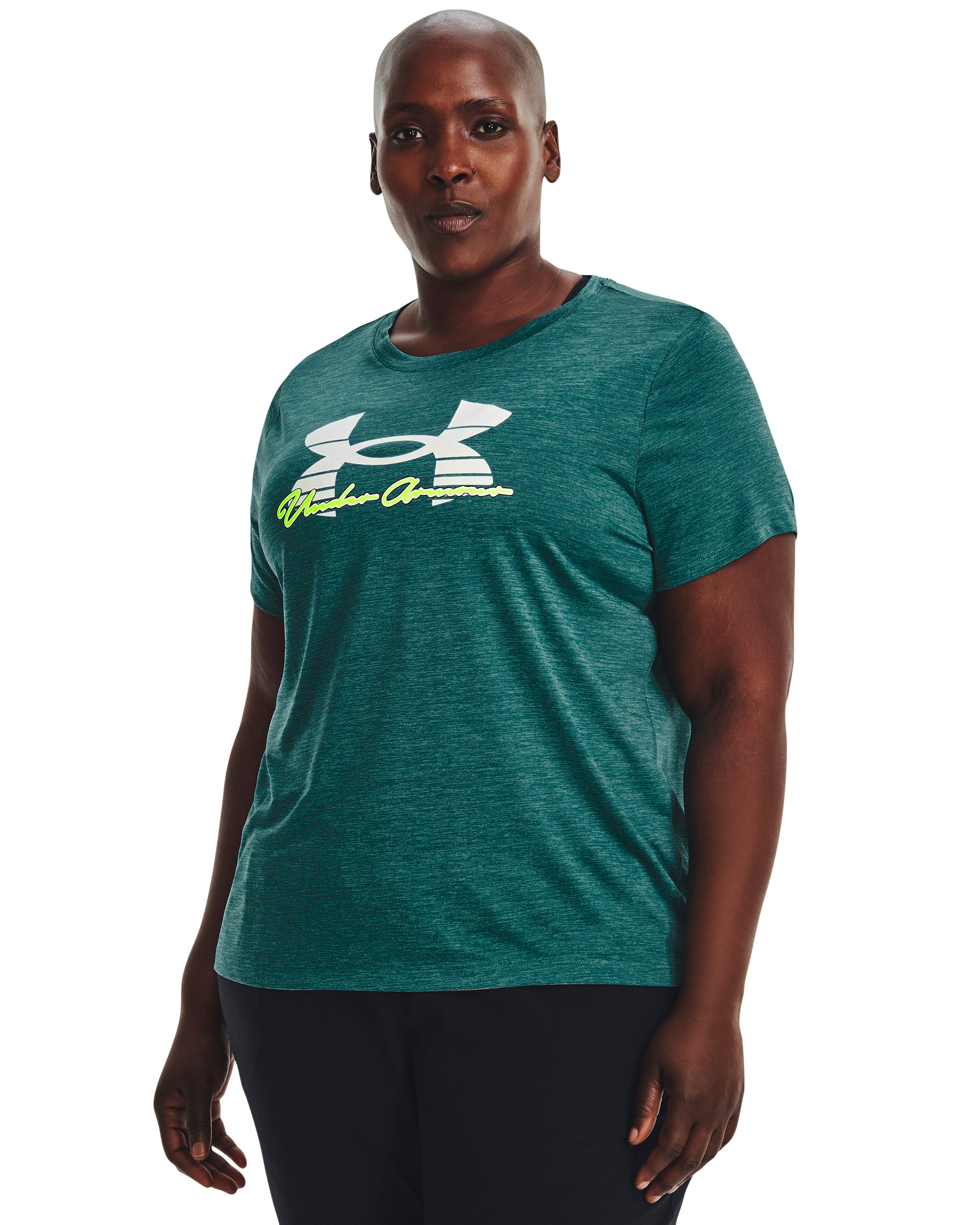 Women's UA Tech Twist Script Short Sleeve  2
