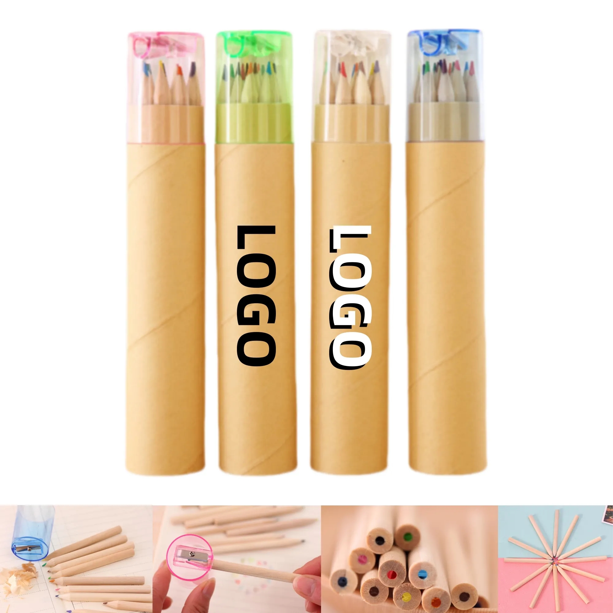 12 Color Colored Pencil Set With Sharpener Caps 1