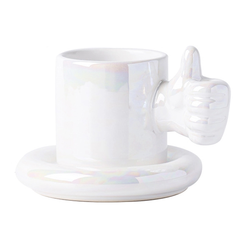 Custom 8.4 OZ. Ceramic Tea Cup Coffee Mug with Saucer Set 11