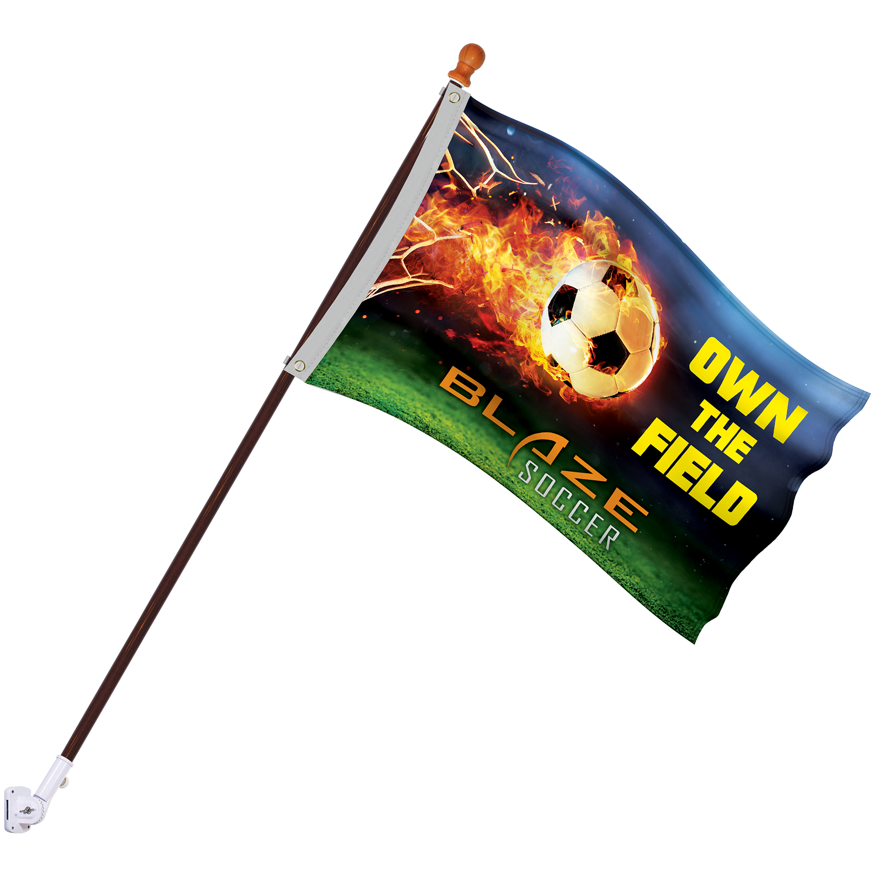 Promotional Flag Kit with 2' x 3' Flag and White Bracket 16