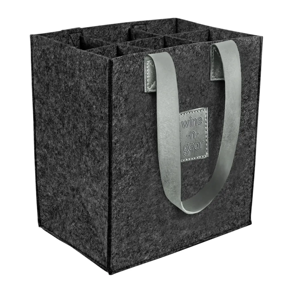 6-Bottle Felt Wine Tote 14