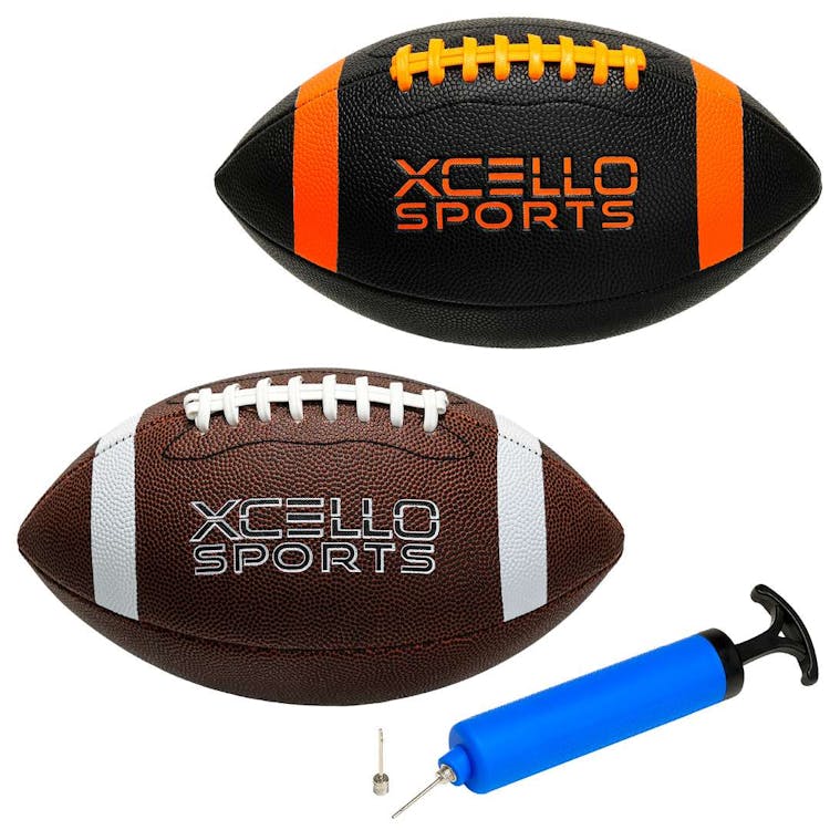 Footballs - Brown Black with Orange Junior Size 10" 2