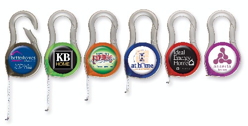 Translucent Carabiner 6' Tape Measure with Epoxy Dome Imprint 1