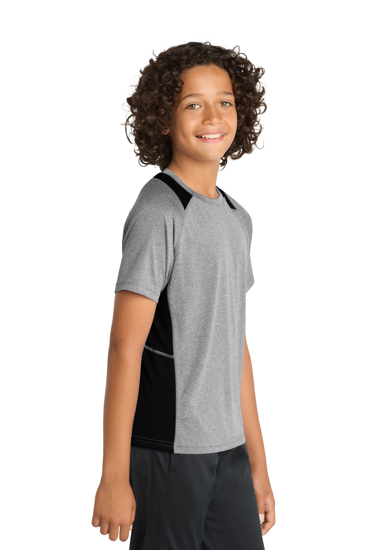 Sport-Tek Youth Heather Colorblock Contender Tee. YST361 11