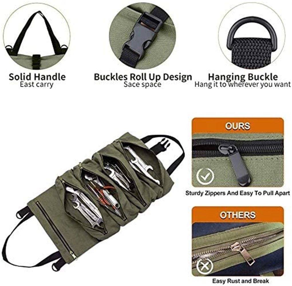 5 Pockets Super Tools Storage Bag Roll Pouch 5
