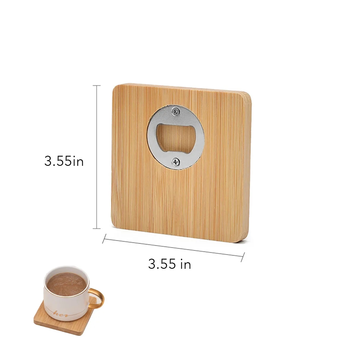 Wooden bottle opener magnetic bamboo refrigerator magnet 3