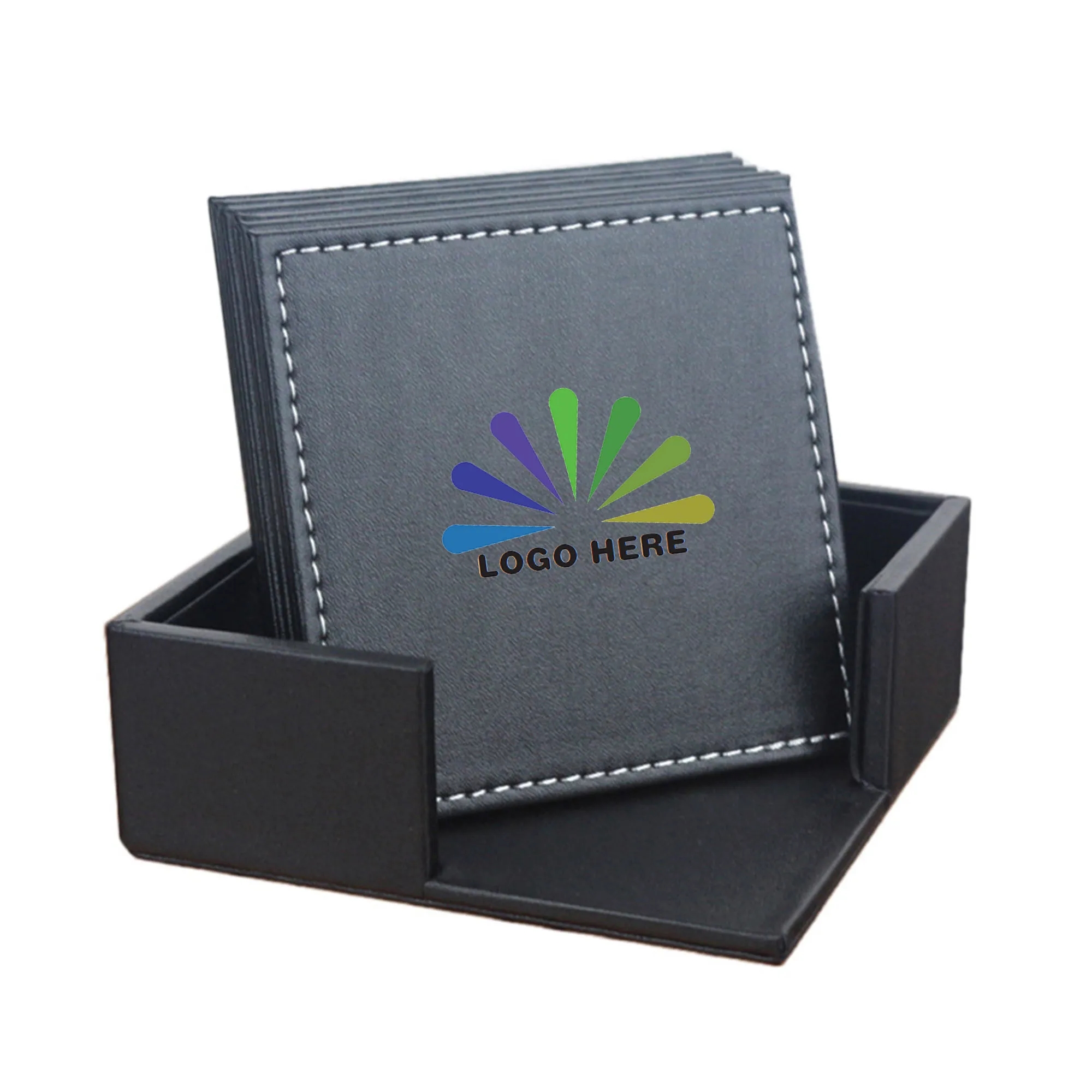 Custom Coffee Set of 6 Leather Coaster 2