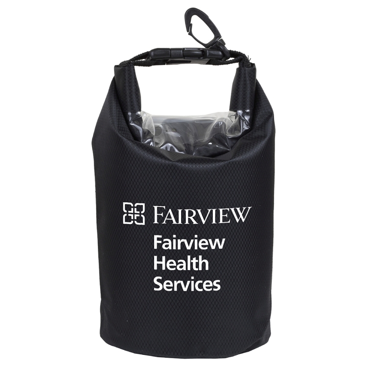 7" W x 11" H "The Navagio" 2.5 Liter Water Resistant Dry Bag With Clear Pocket Window 28