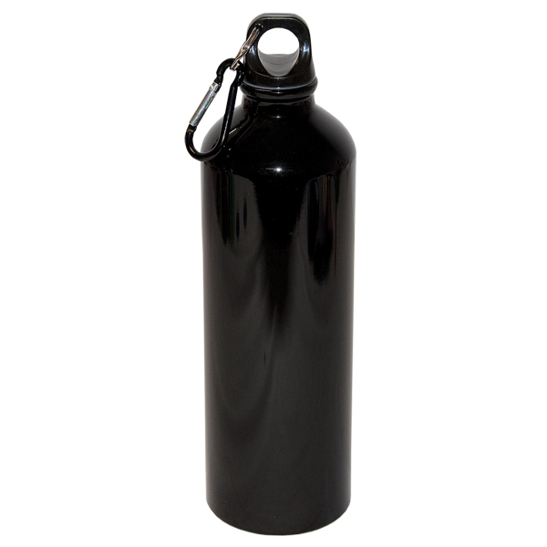 750 Ml (25 Fl. Oz.) Aluminum Water Bottle With Carabiner, custom water bottle with logo imprint 3