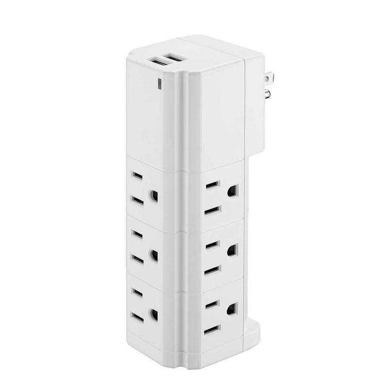 Tower Surge Protectors - 9 Outlets 2 USB Ports White 2