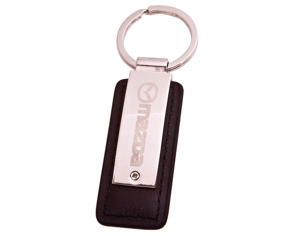 Keychain- Rectangle w/ Leather