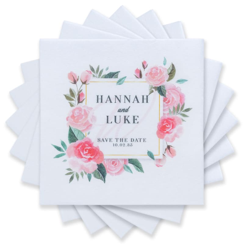 Large Print Full Color Linen-Like Beverage Napkins 63
