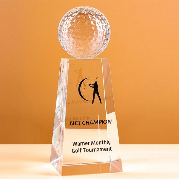 Clear Crystal Golf Trophy 4