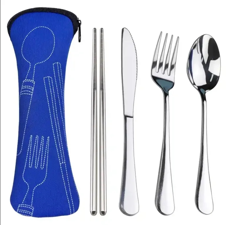 Travel Stainless Steel Cutlery Bag Set 2