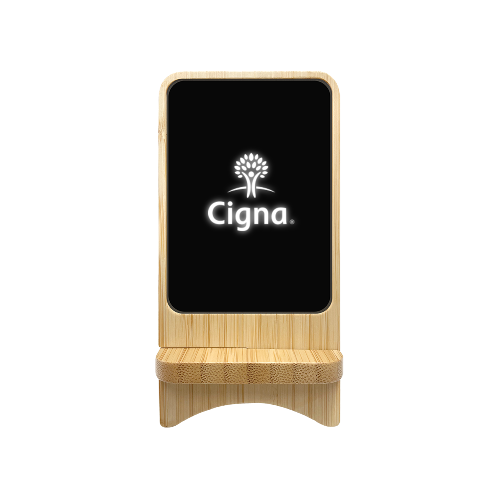 Aurora  Light-up Bamboo Wireless Charger Stand 4