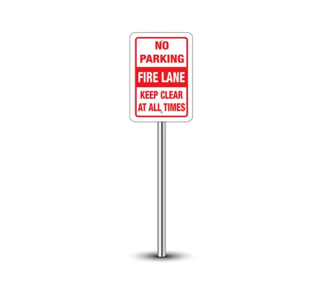 No Parking Fire Lane Signs- 1ft x 1ft (SQFT) w/Holes+Pantone 4
