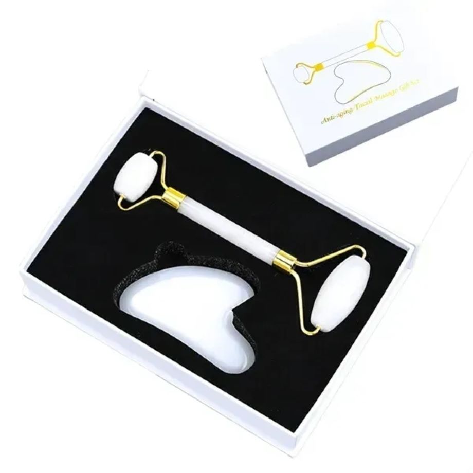 Gua Sha Set Jade Facial Roller Tool 2