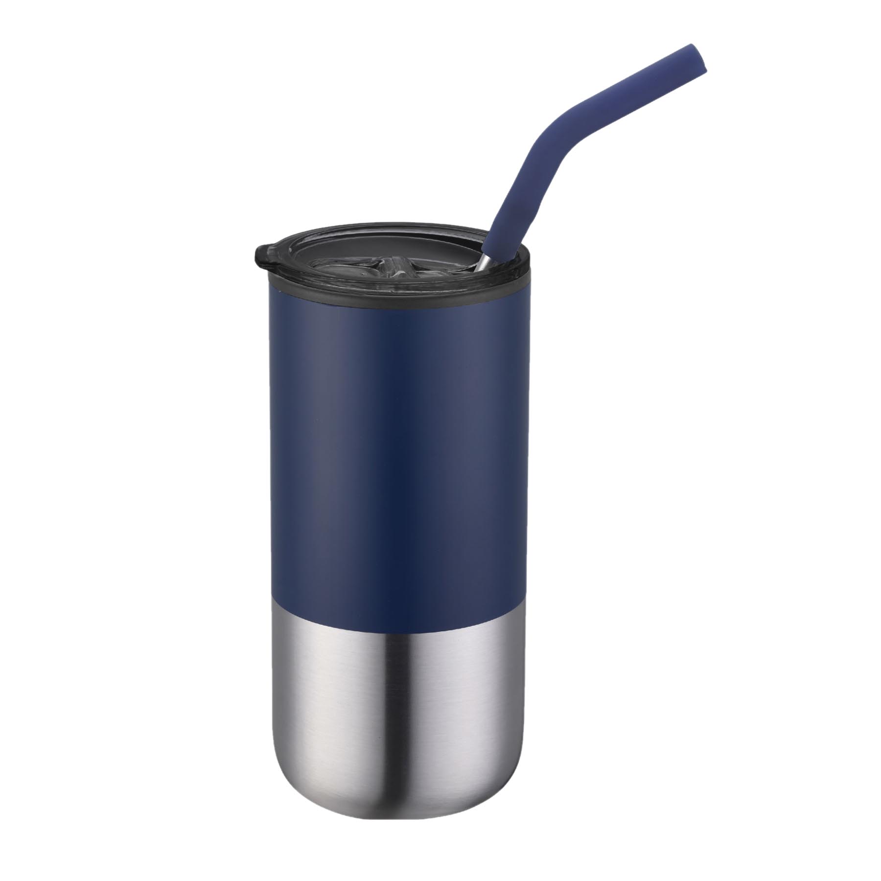 16 oz. Double Wall Color Body Tumbler Straw and Lid 8