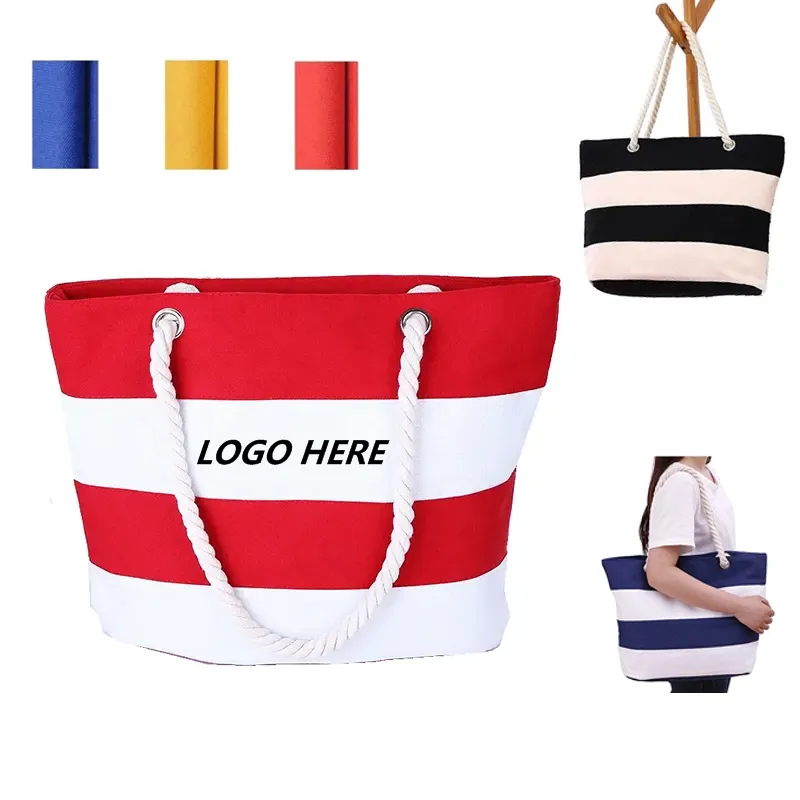 Large Volume Canvas Beach Tote Bag, custom tote bag with logo imprint 6