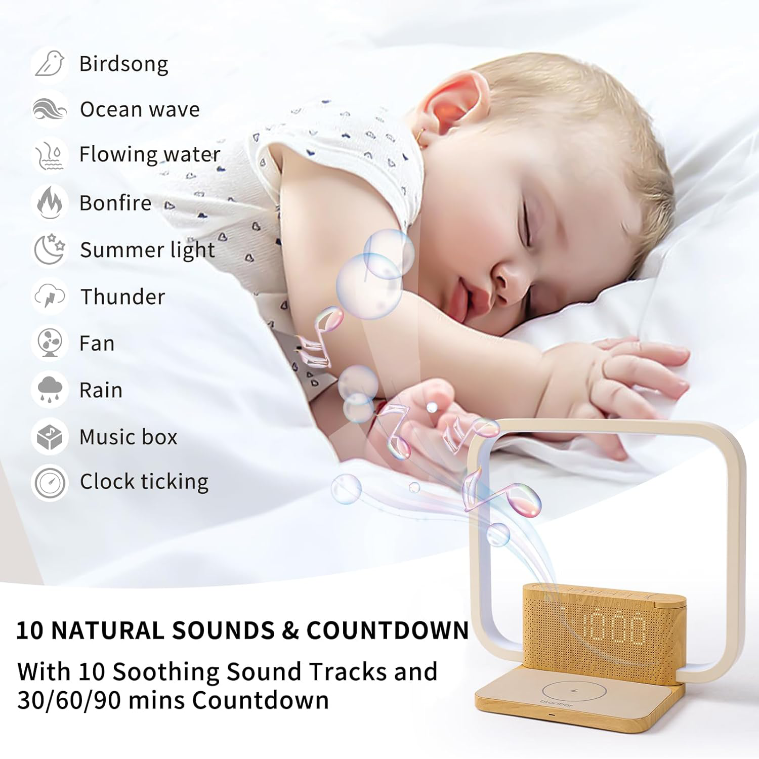Touch Lamp with Alarm Clock Wireless Charging 2