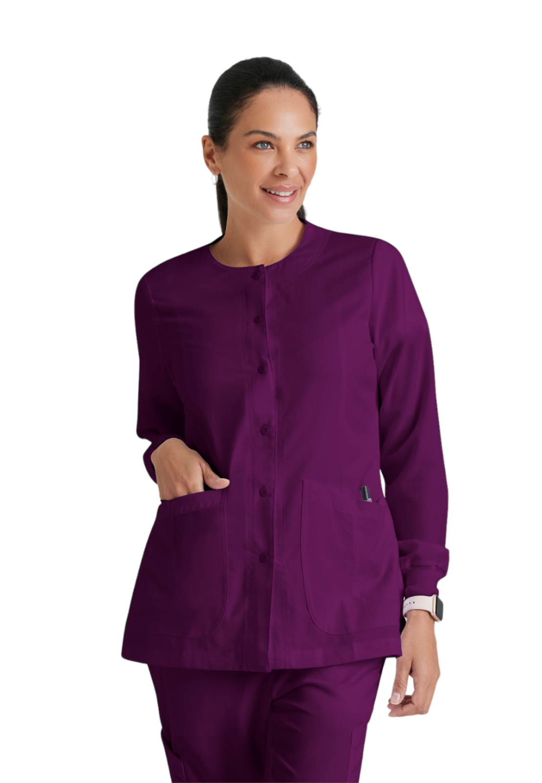Grey's Anatomy - Classic - Women's Four-Pocket Snap Front Jamie Warm Up Scrub Jacket 25