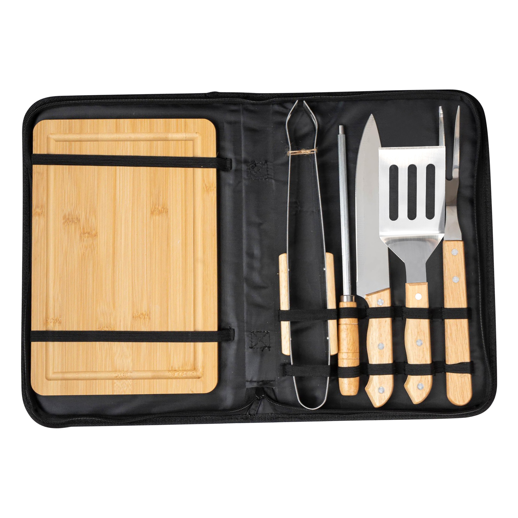 6PCS Stainless Steel Barbecue Tool Set With Packing Bag 4