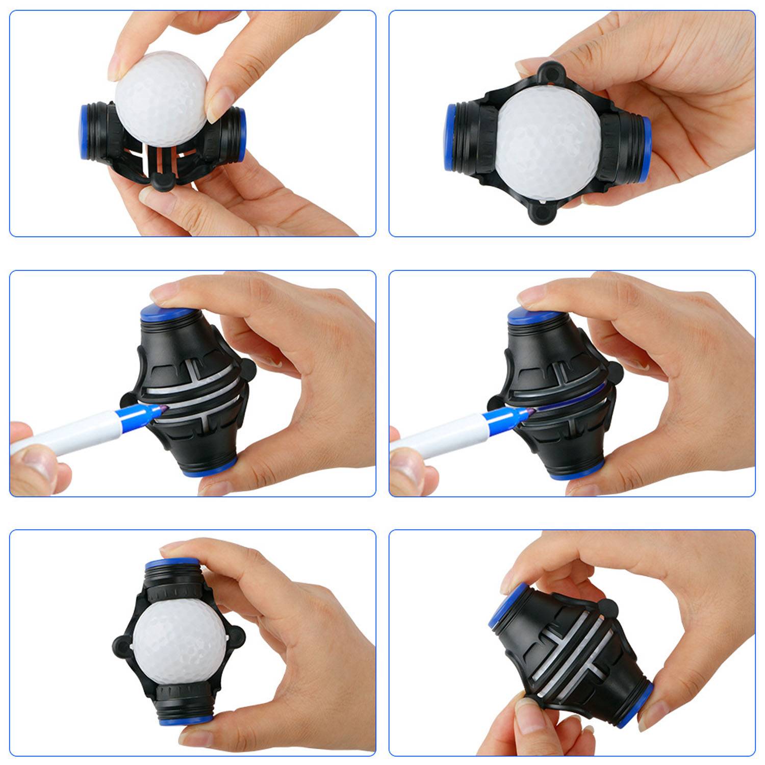 360 Degree Golf Ball Line Marker Alignment Tool Set 8