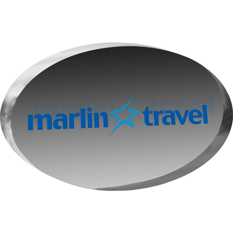 Clear Oval Paper Weight (4"x2 1/2"x 3/4") Screen-Printed