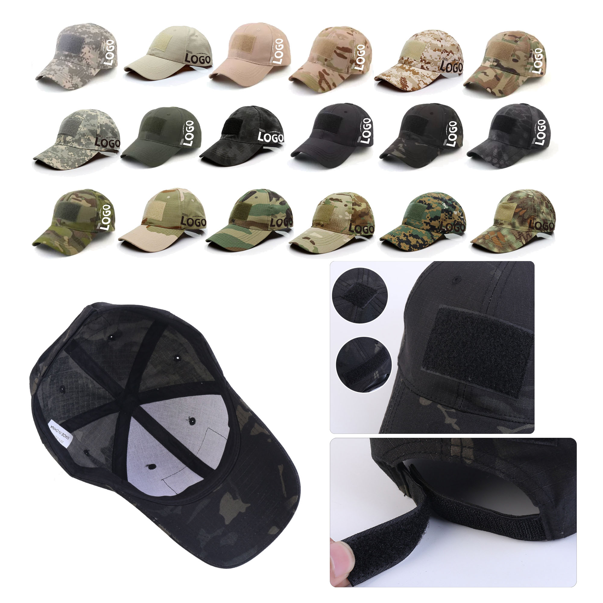 MOQ 2000 Outdoor Baseball Tactical Camouflage Hat 2