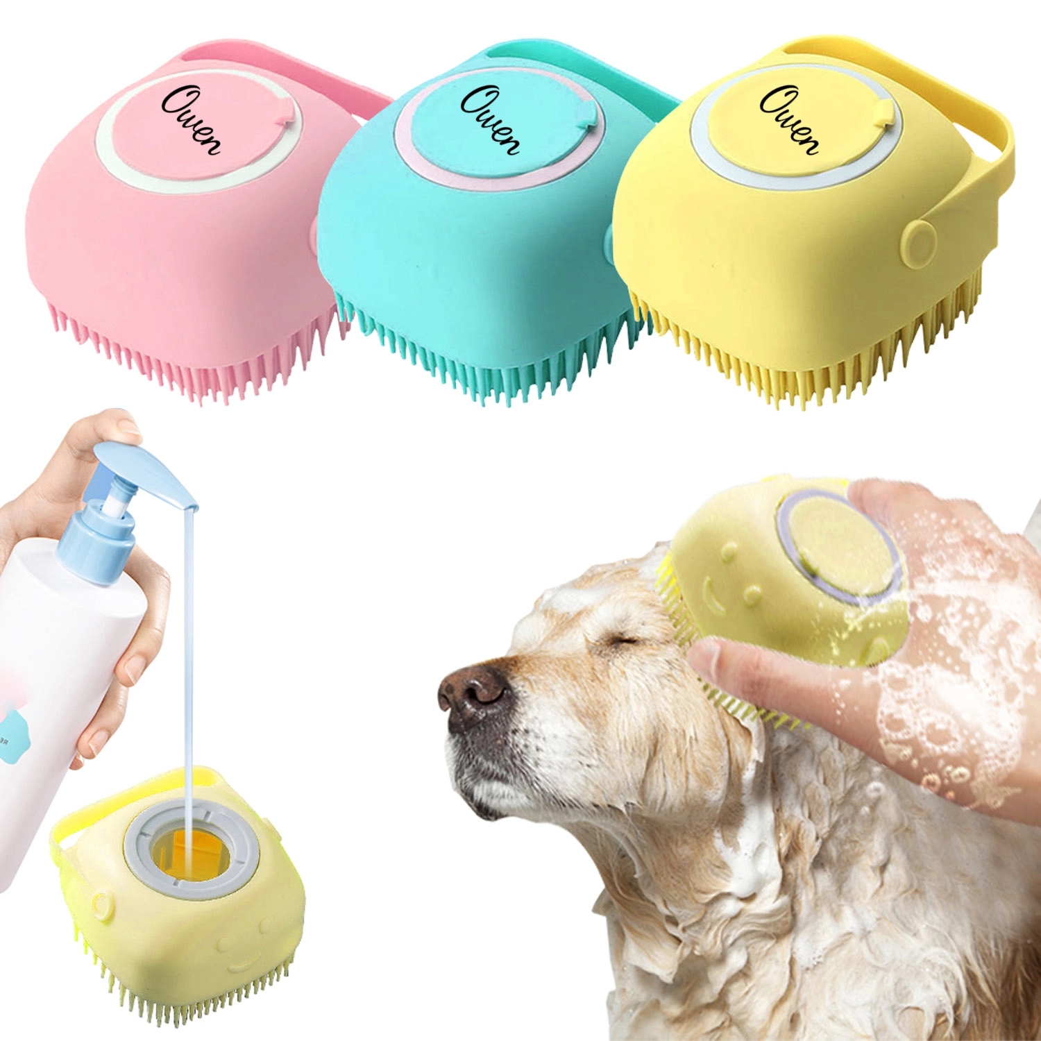 Silicone Rubber Dog Grooming Brush 2