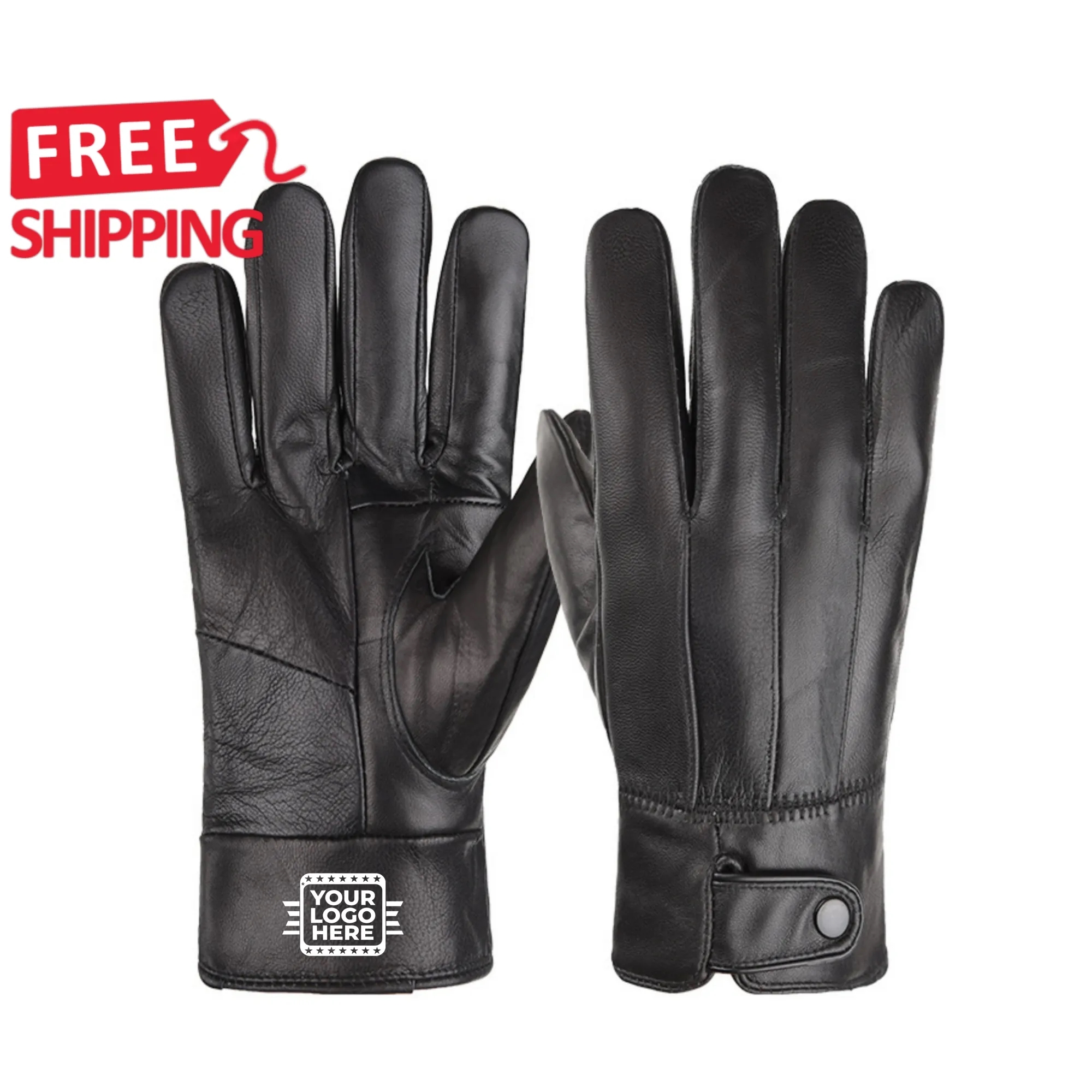 Sheepskin Leather Cashmere Winter Gloves 3