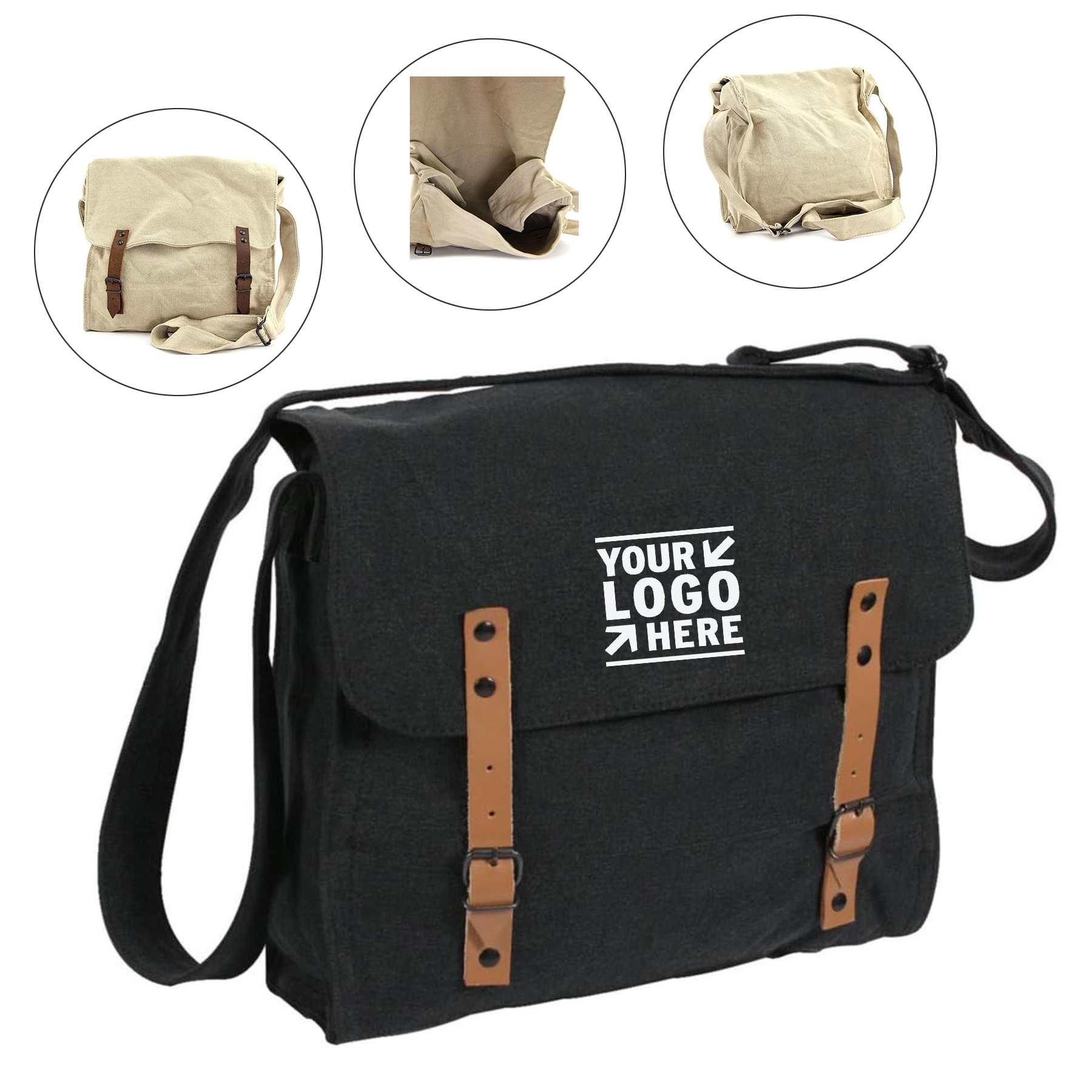 Men Women Vintage Canvas Travel Business Shoulder Crossbody Bag