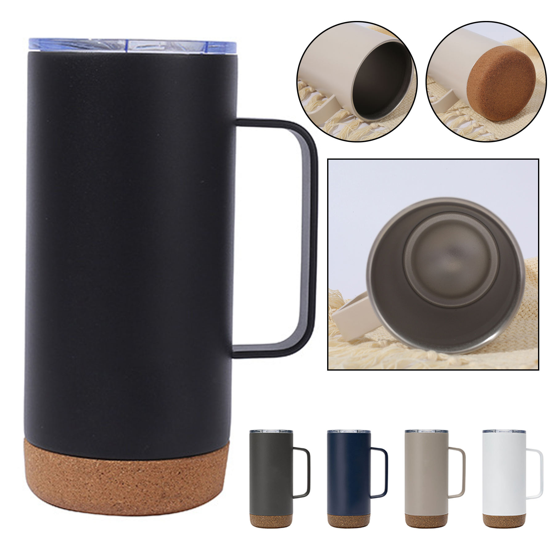 16 oz cork bottomed Stainless Steel Mug 1