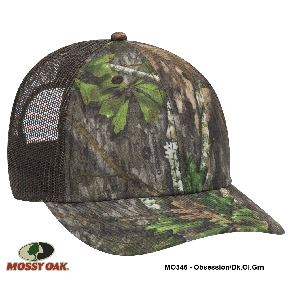 OTTO CAP Mossy Oak Camouflage Superior Polyester Twill 6 Panel Low Profile Mesh Back Baseball Cap 10