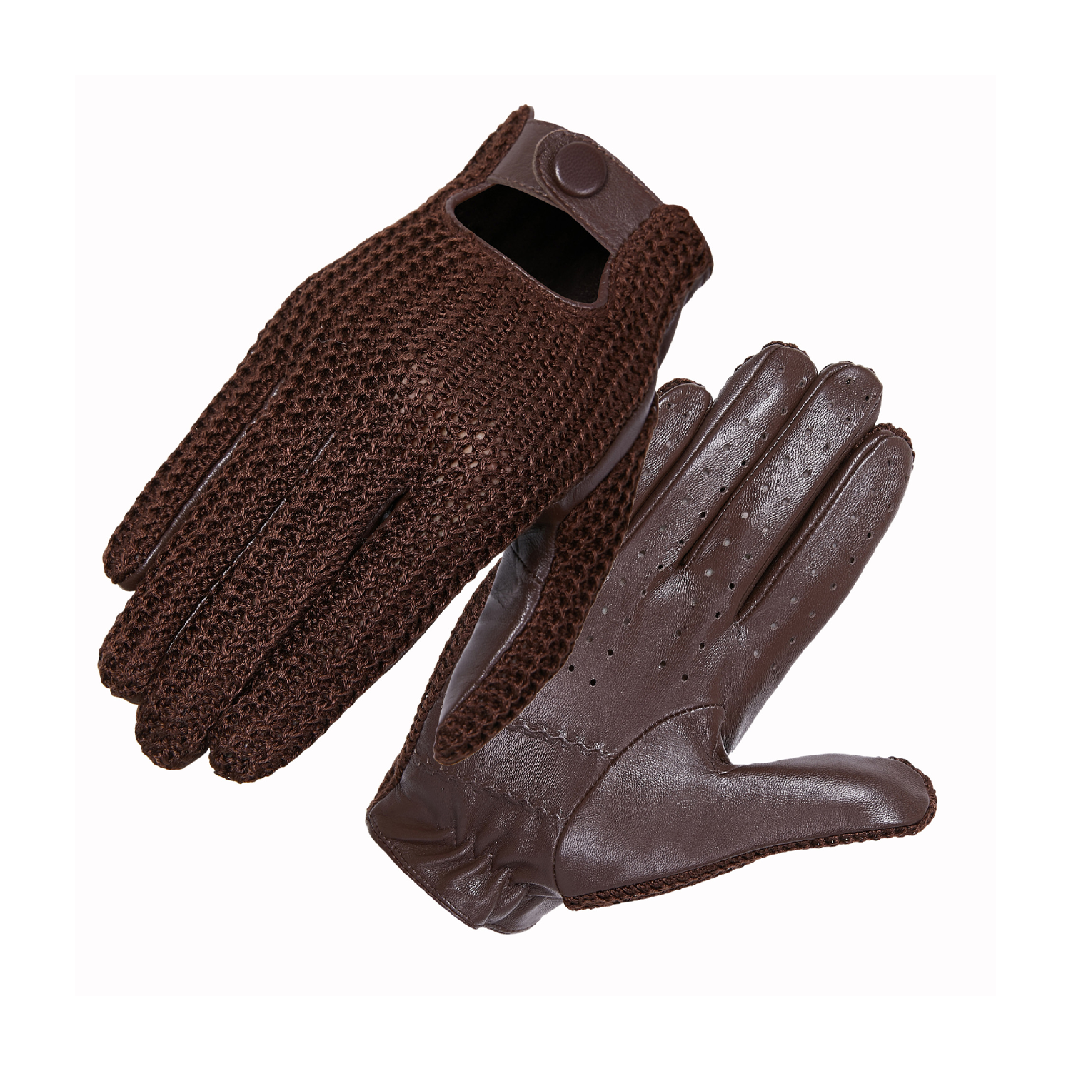 Genuine leather woven anti-slip gloves 5