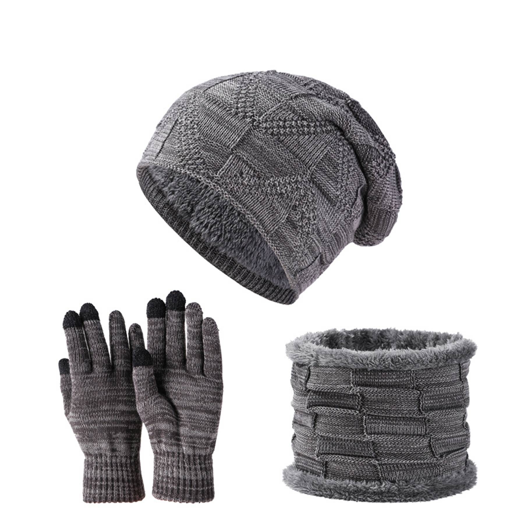 Winter Beanie Hat Scarf and Touch Screen Gloves Set 7