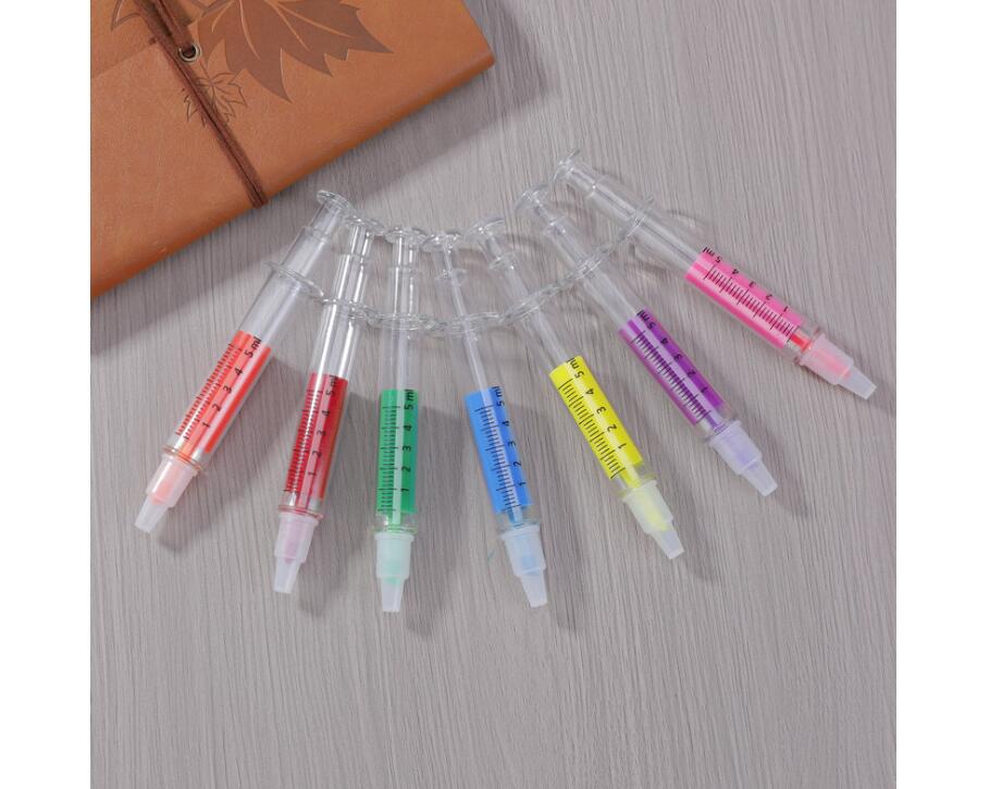 Syringe Highlighter Gift Pen Retractable Fun Nurse Pen 2