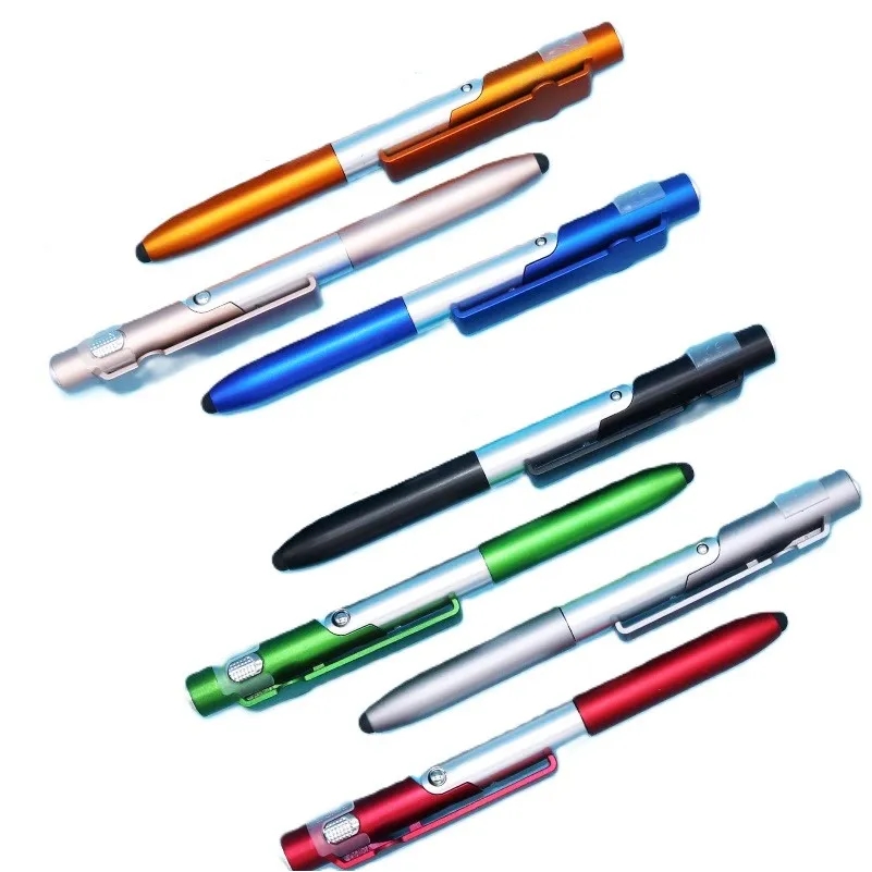 4-in-1 Multfuction Folding Ballpoint Pen Stylus With LED Lig 8