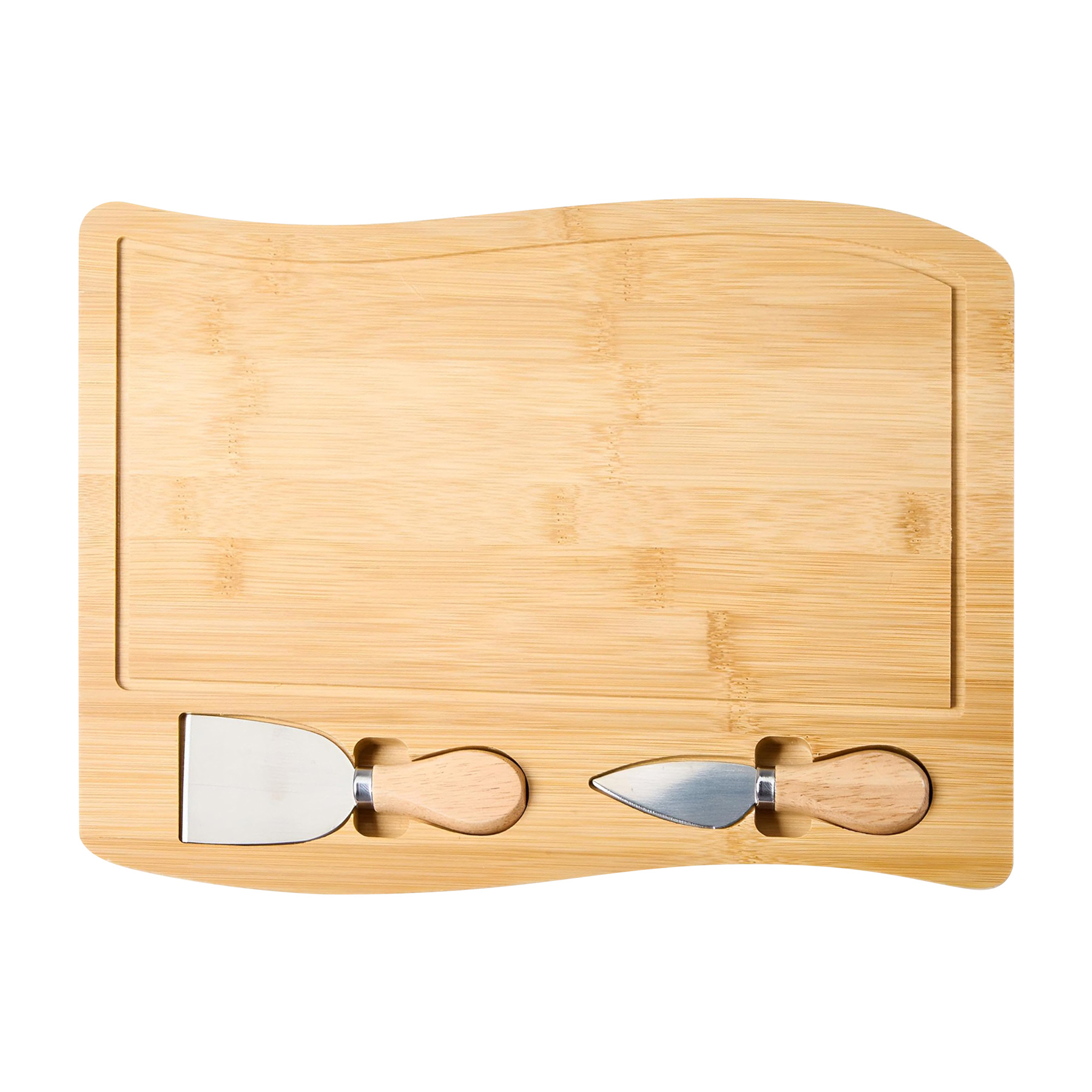 Long Curved Wooden Cutting Cheese Board Set 7